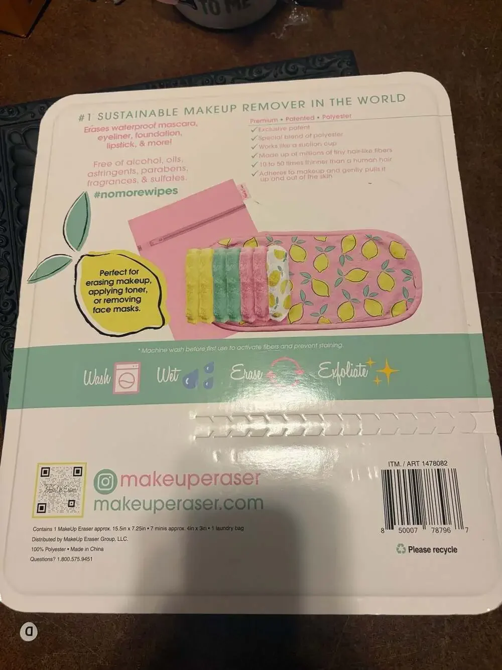 The Original MakeUp Eraser 7 Day Set Pink Lemonade with Laundry Bag